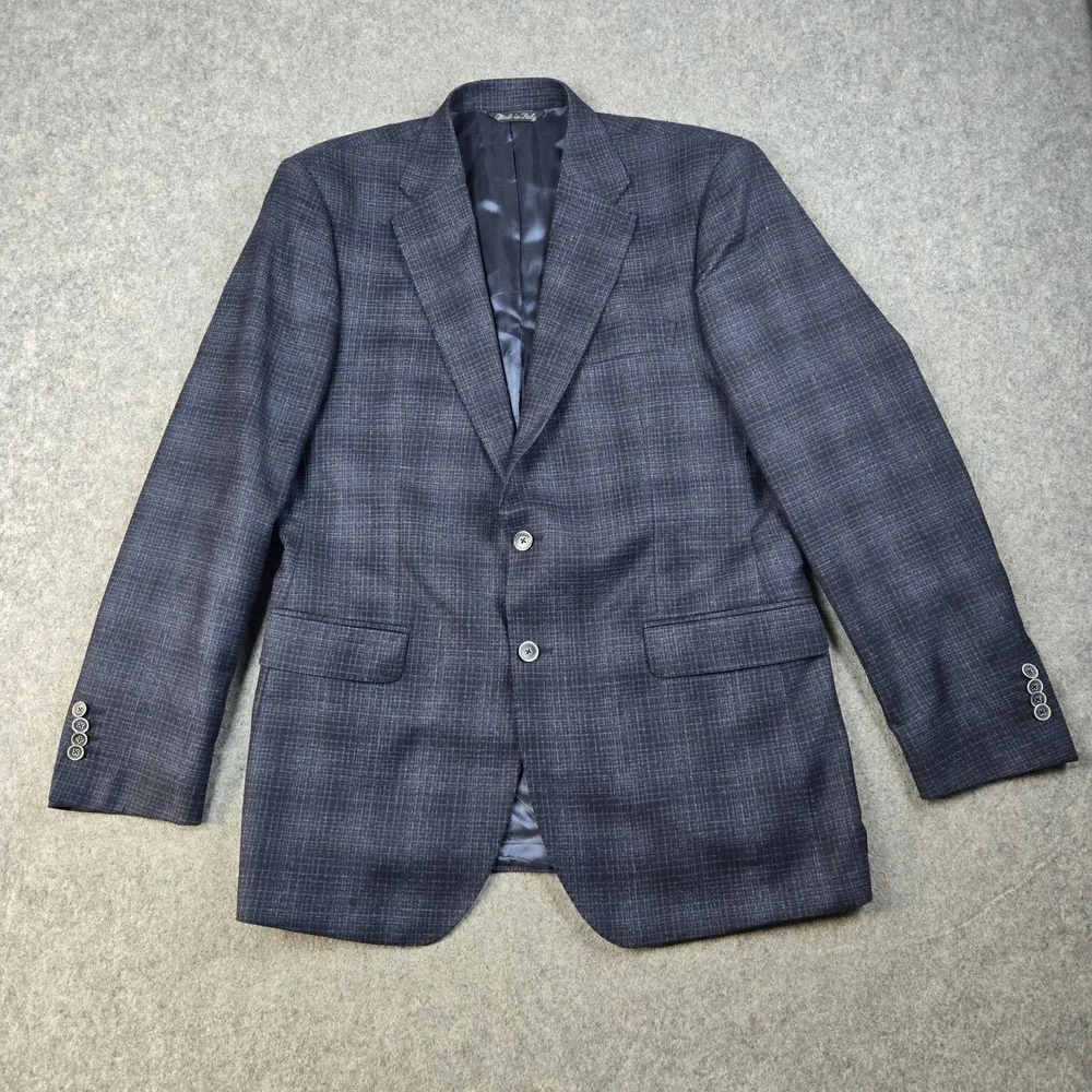 Alberto Zimni Blazer Mens 42‎ Blue Reda 1865 Super 110s Italy Made 2 Button